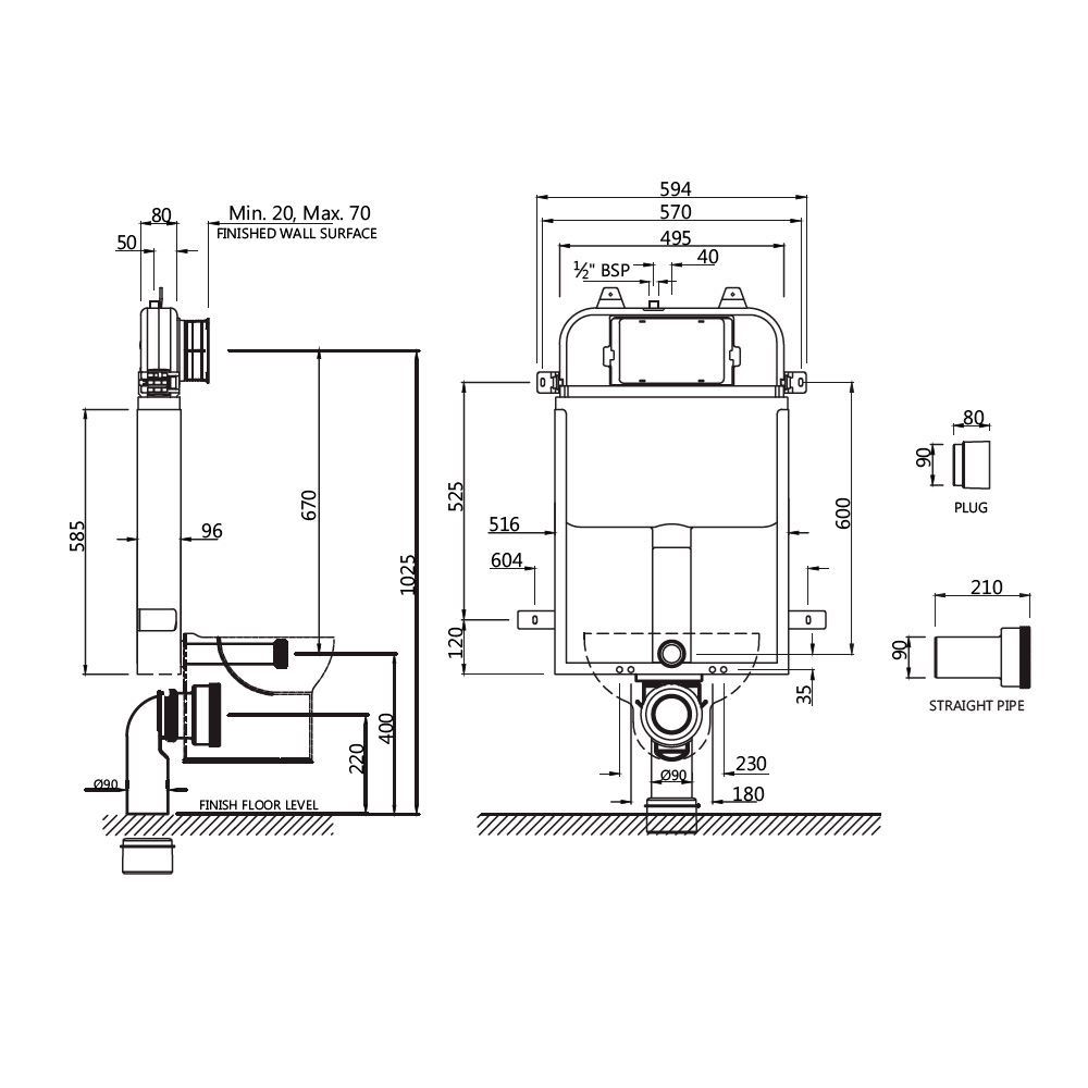 Jaquar Flushing Systems Slim Concealed Cistern Slim Concealed Cistern