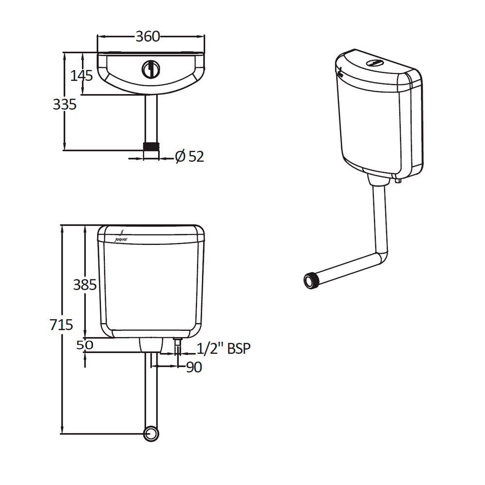 Jaquar Flushing Systems WHC WHT 184A Slim Wall Hung Cistern In Saudi