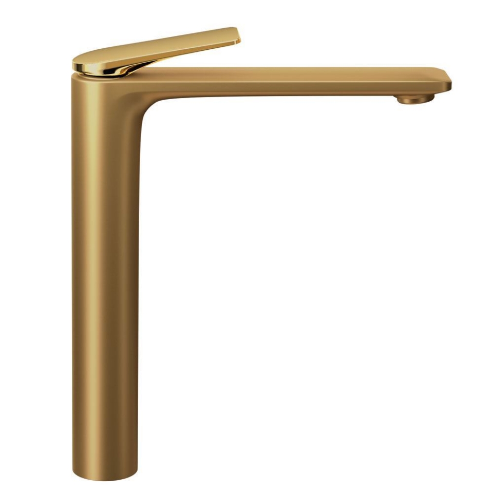 Picture of Single Lever High Neck Basin Mixer - Lever: Gold Bright PVD | Body: Gold Matt PVD