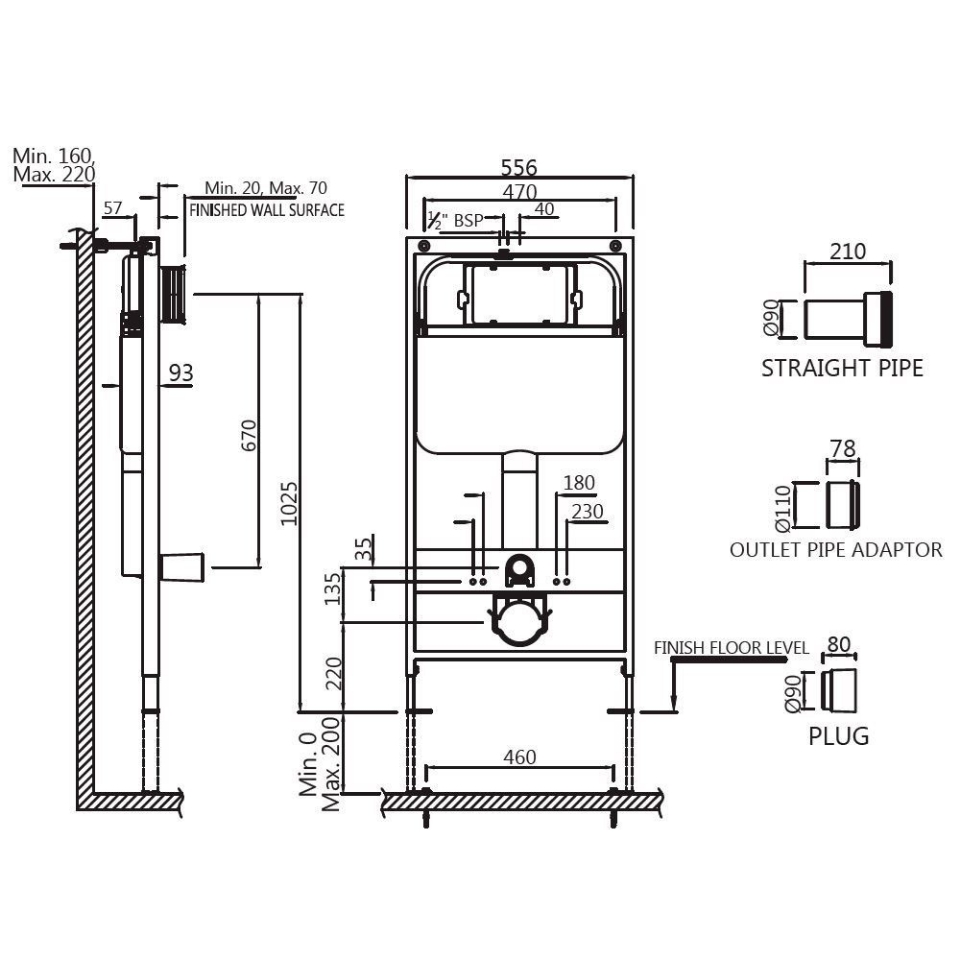 Jaquar Flushing Systems Jcs Wht 2400fs Concealed Cistern P Type” In