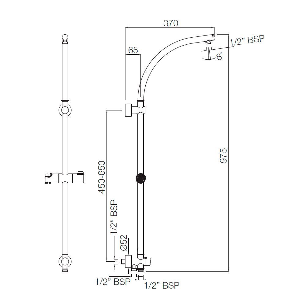 Exposed Shower Pipe in Saudi Arabia | Jaquar