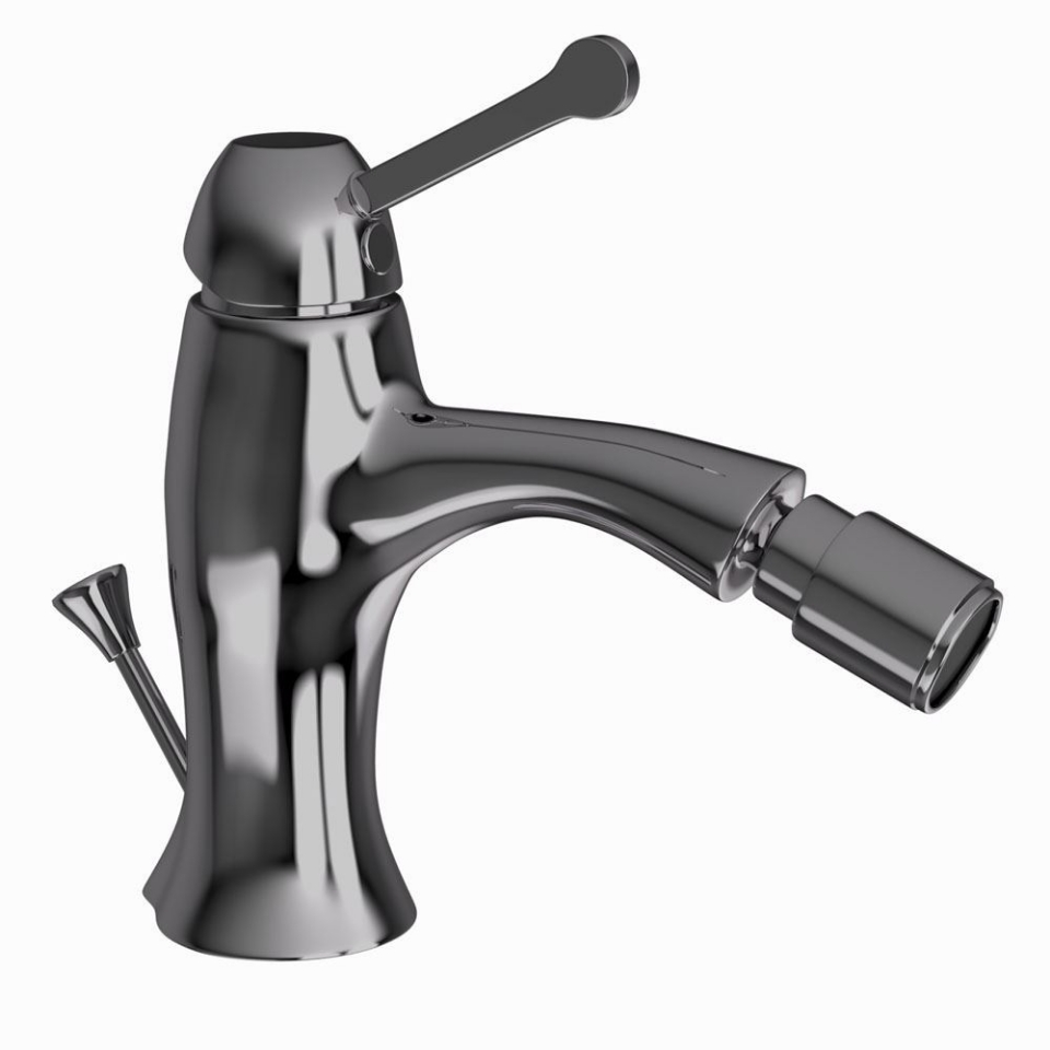 Picture of Single Lever Bidet Mixer with Popup Waste - Black Chrome 