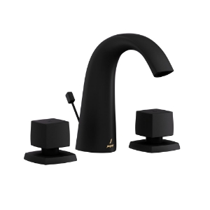 Picture of 3 Hole Basin Mixer with popup waste - Black Matt 