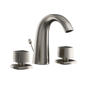 Picture of 3 Hole Basin Mixer with popup waste - Stainless Steel 