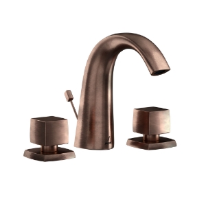 Picture of 3 Hole Basin Mixer with popup waste - Antique Copper 