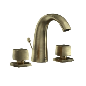 Picture of 3 Hole Basin Mixer with popup waste - Antique Bronze 