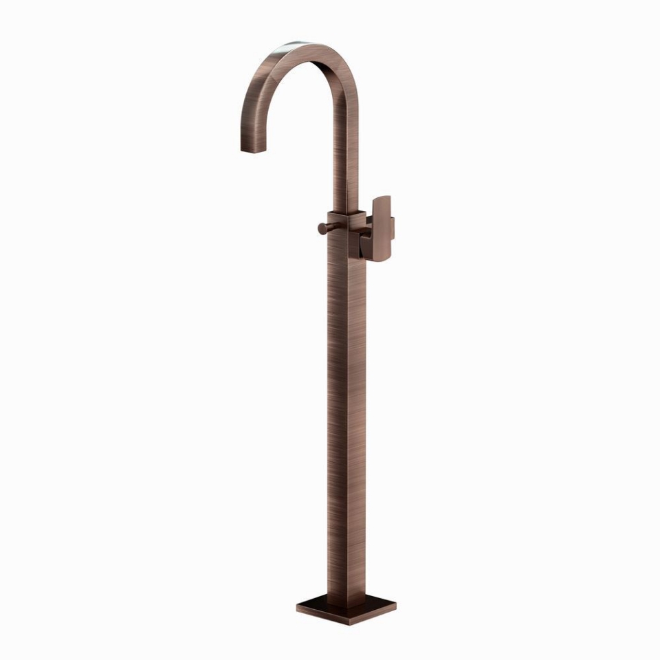 Picture of Kubix Prime Exposed Parts of Floor Mounted Single Lever Bath Mixer - Antique Copper 