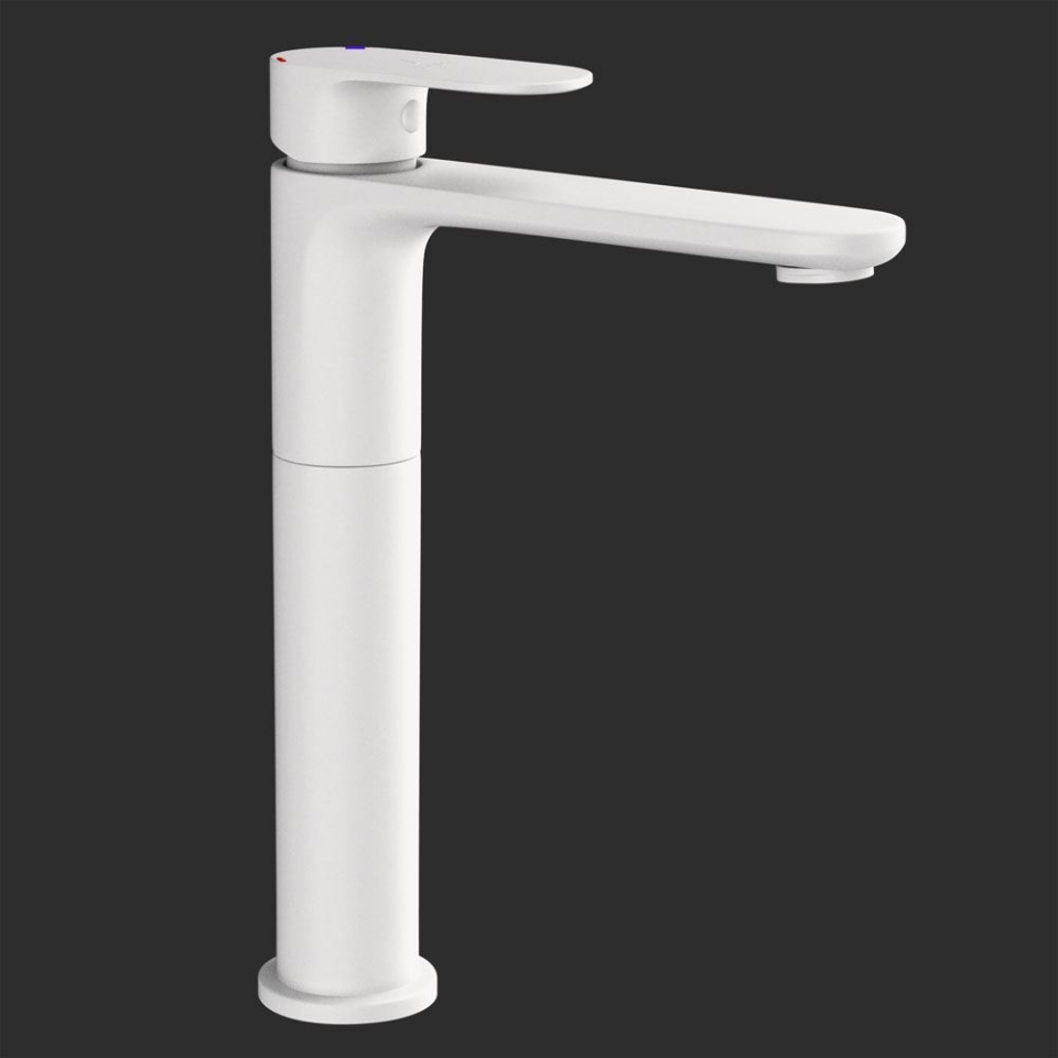 Picture of Single Lever High Neck Basin Mixer - White Matt 