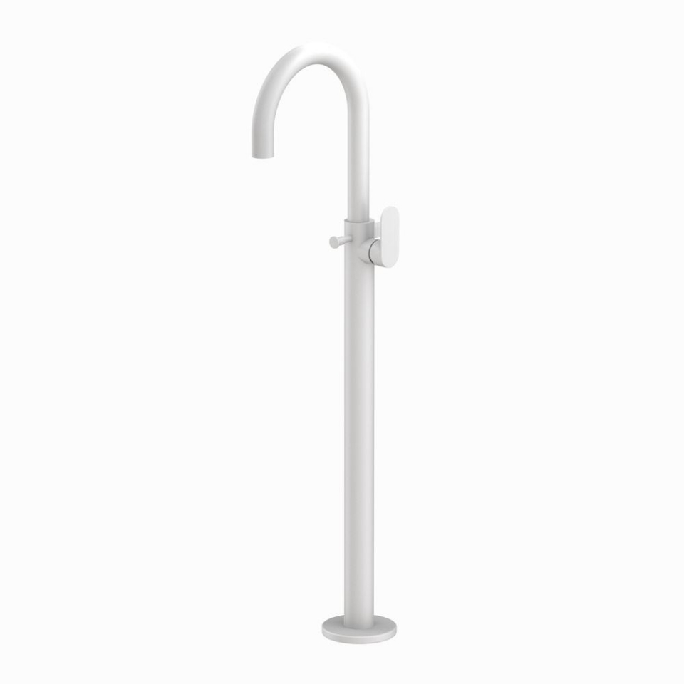 Picture of Exposed Parts of Floor Mounted Single Lever Bath Mixer - White Matt 