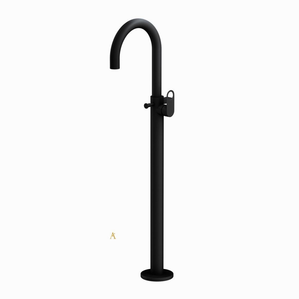 Picture of Ornamix Prime Exposed Parts of Floor Mounted Single Lever Bath Mixer - Black Matt 