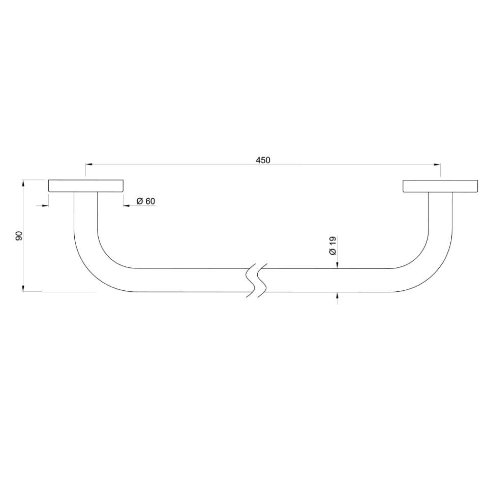 Faucets Bath Accessories Hotelier AHS1501 Grab Bar (Stainless Steel) 300mm