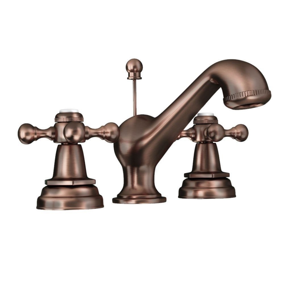 Picture of 3 hole Basin Mixer with pop-up-waste - Antique Copper 