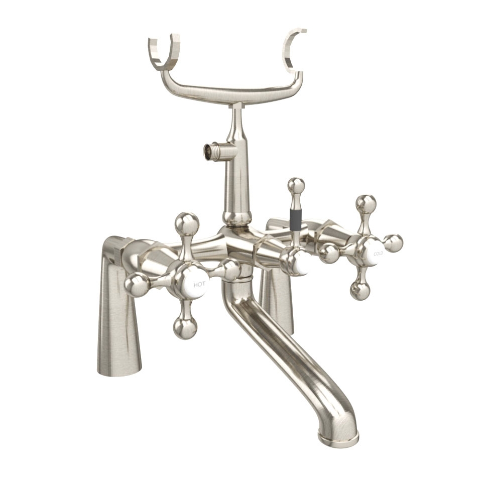 Picture of Bath & Shower Mixer with Telephone Shower Crutch - Stainless Steel 