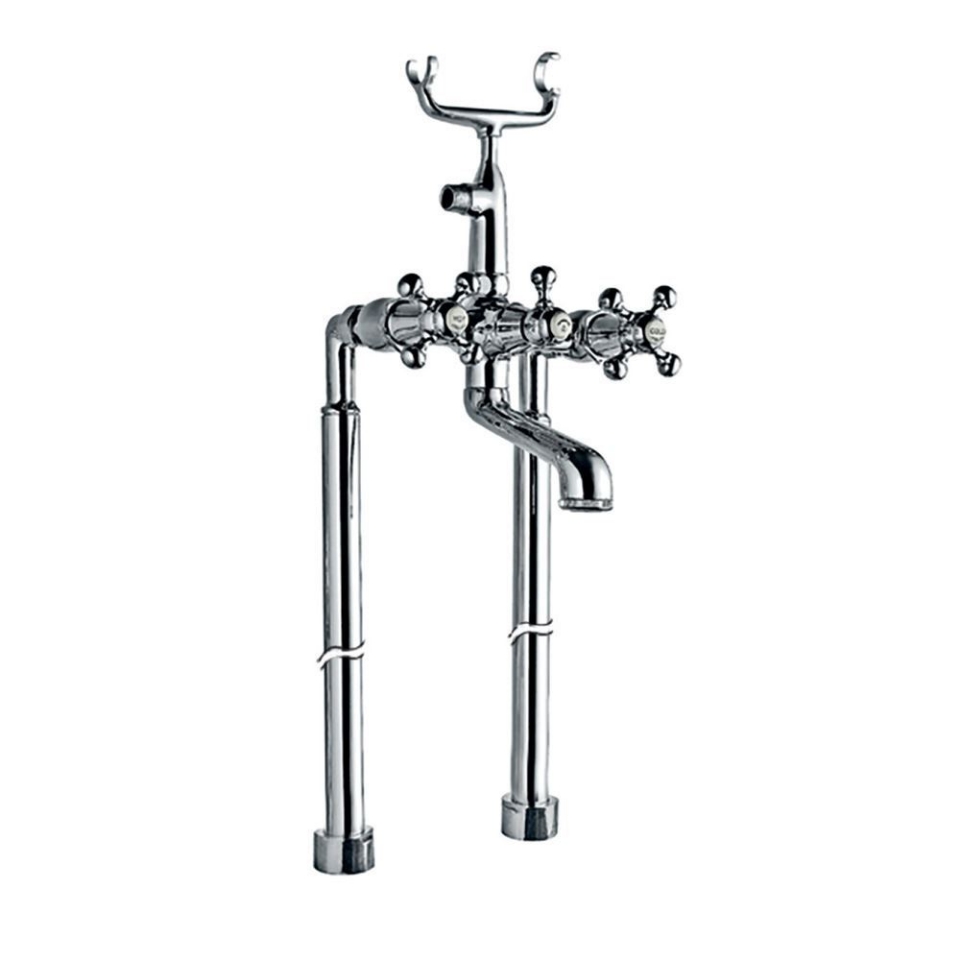 Picture of Bath & Shower Mixer with Telephone Shower Crutch - Chrome 