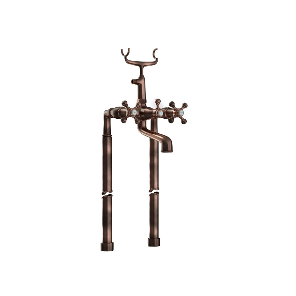 Picture of Bath & Shower Mixer with Telephone Shower Crutch - Antique Copper