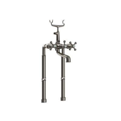 Picture of Bath & Shower Mixer with Telephone Shower Crutch - Stainless Steel 