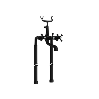 Picture of Bath & Shower Mixer with Telephone Shower Crutch - Black Matt 