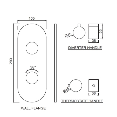 Picture of Aquamax exposed part kit of thermostatic shower mixer 