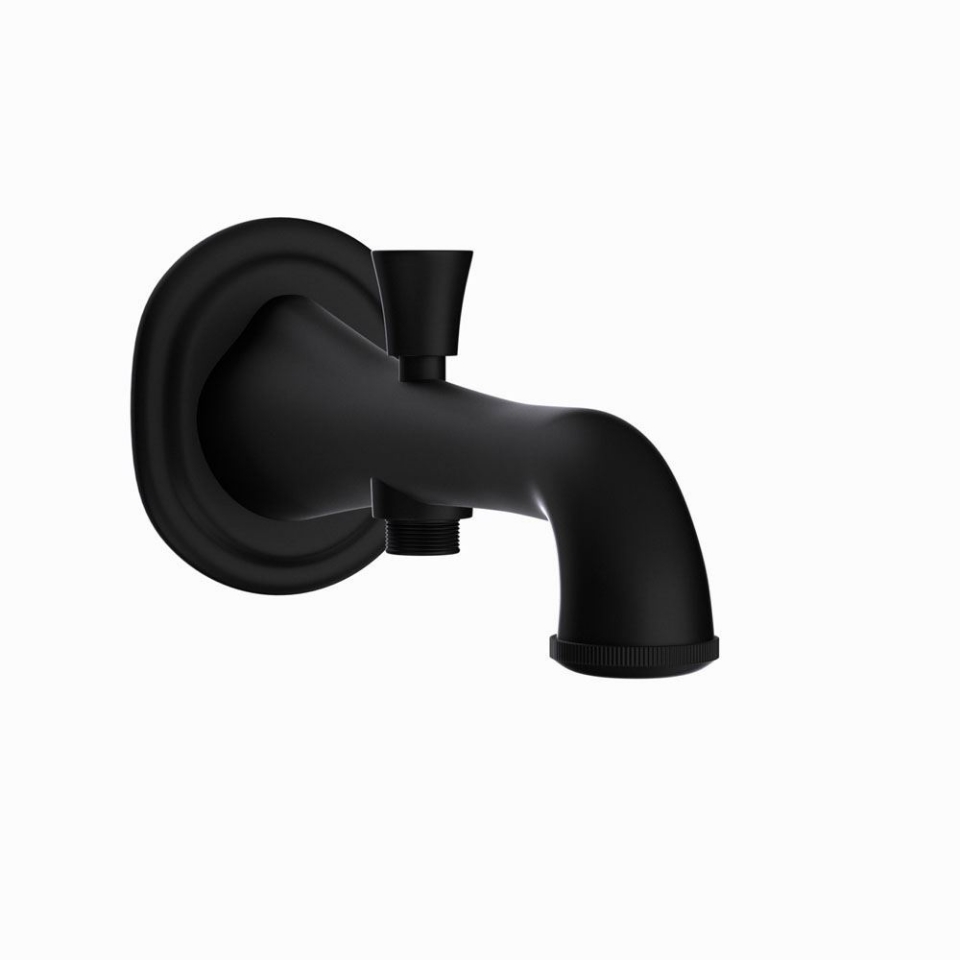 Picture of Queens Prime Bath Spout with Diverter - Black Matt 