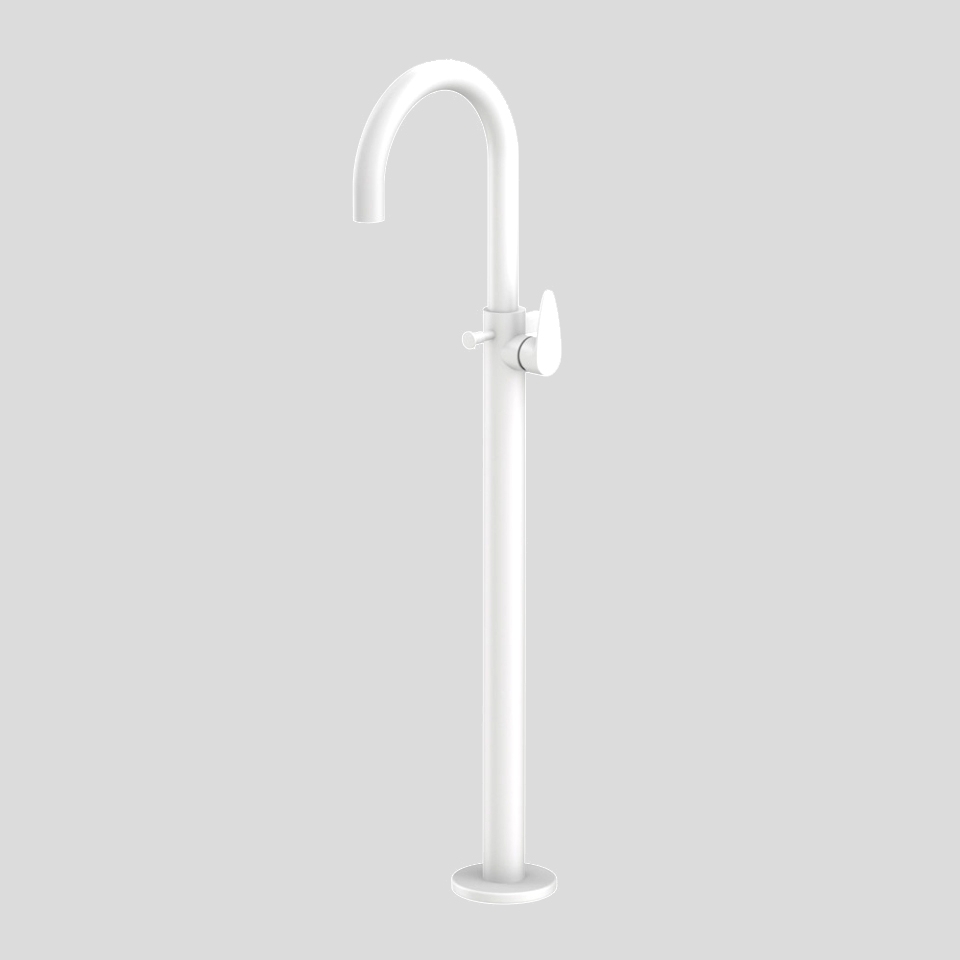 Picture of Vignette Prime Exposed Parts of Floor Mounted Single Lever Bath Mixer - White Matt 