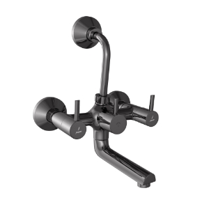 Picture of Wall Mixer with Provision for Overhead Shower - Black Chrome