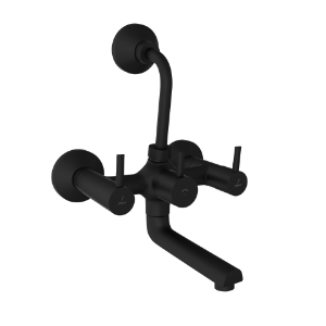 Picture of Wall Mixer with Provision for Overhead Shower - Black Matt