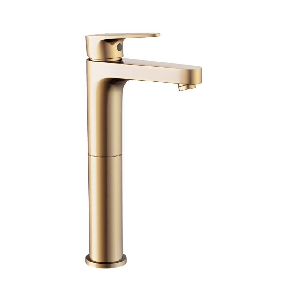 Picture of Single Lever High Neck Basin Mixer - Auric Gold 