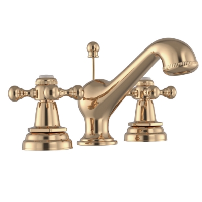 Picture of 3 hole Basin Mixer with pop-up-waste - Auric Gold 