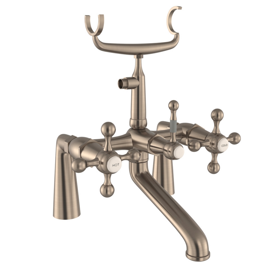 Picture of Bath & Shower Mixer with Telephone Shower Crutch - Gold Dust 