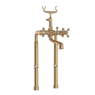 Picture of Bath & Shower Mixer with Telephone Shower Crutch - Auric Gold 