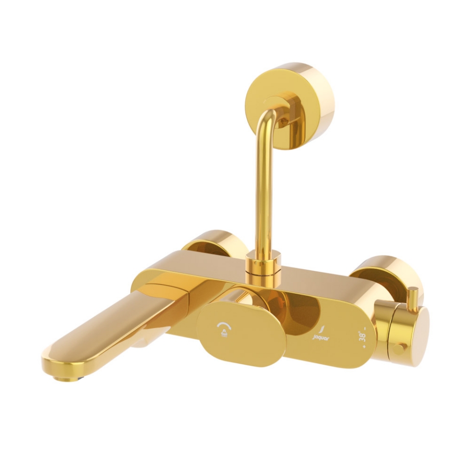 Exposed Thermostatic Bath & Shower Mixer - Gold Bright PVDin Saudi ...