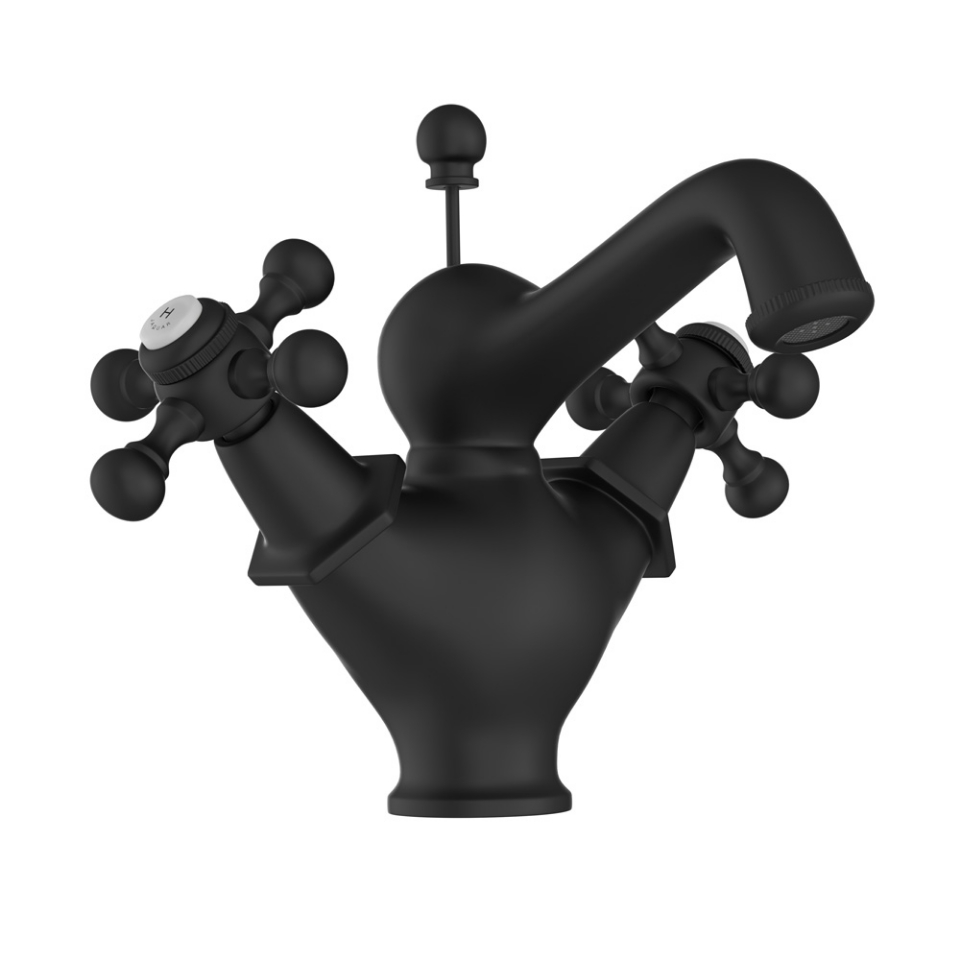 Picture of Monoblock Basin Mixer with popup waste -Black Matt 