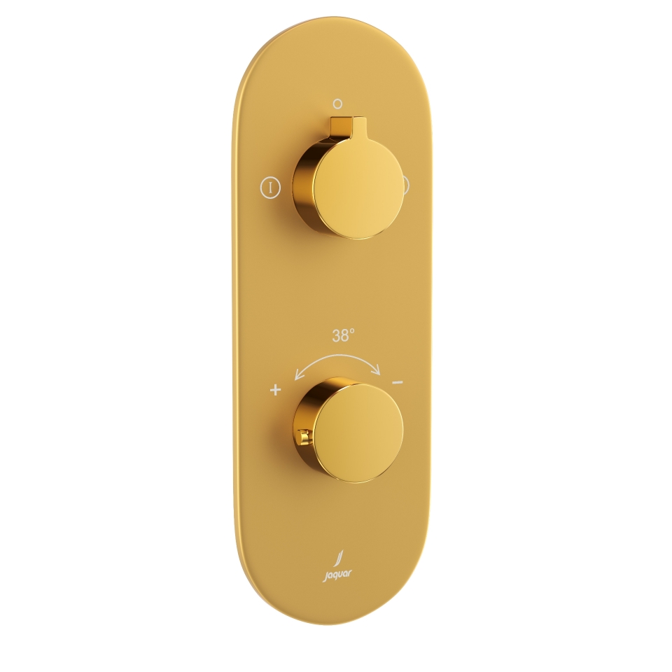 Picture of Aquamax Thermostatic Shower Mixer - Lever: Gold Bright PVD | Body: Gold Matt PVD 