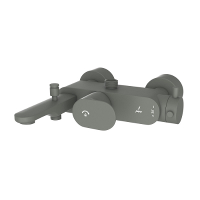 Picture of Exposed Thermostatic Bath & Shower Mixer 3-in-1 System - Graphite