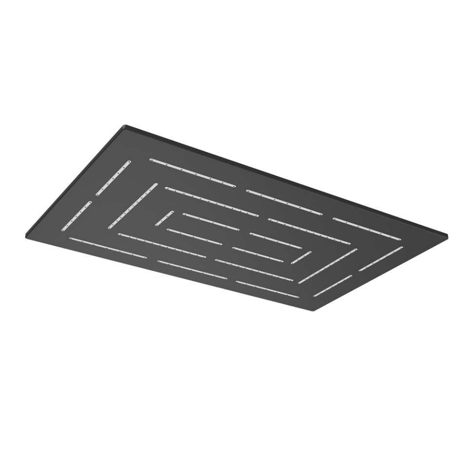 Picture of Single Function Rectangular Shape Maze Overhead Shower - Black Matt
