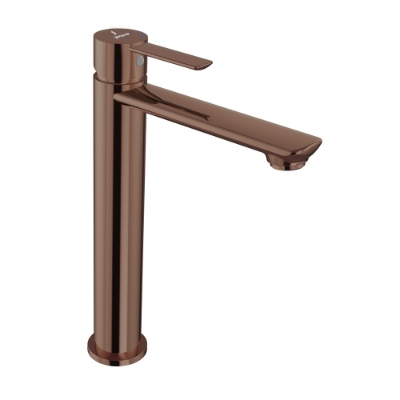 Picture of Single Lever High Neck Basin Mixer - Blush Gold Bright PVD