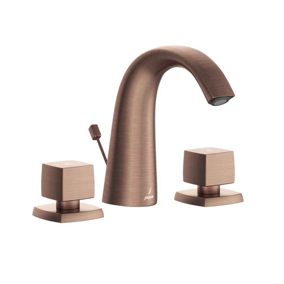 Picture of 3 Hole Basin Mixer with popup waste - Antique Copper 