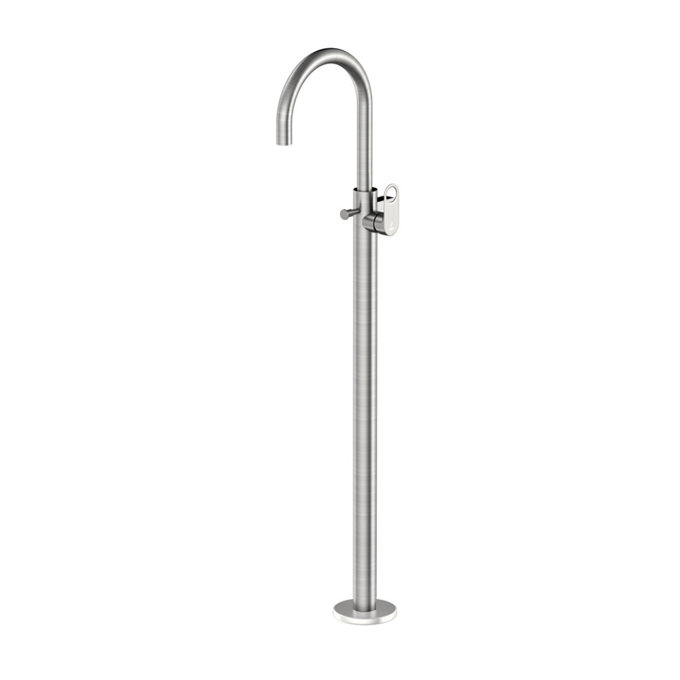 Picture of Ornamix Prime Exposed Parts of Floor Mounted Single Lever Bath Mixer - Stainless Steel 
