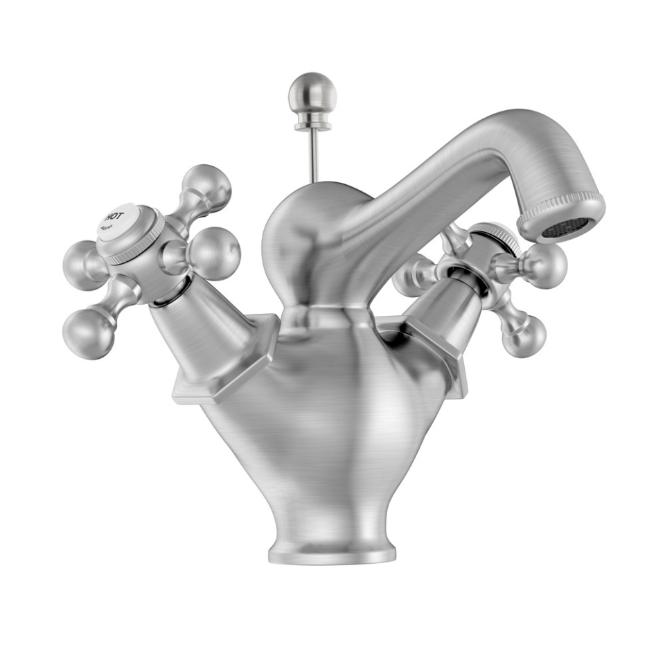 Picture of Monoblock Basin Mixer with popup waste -Stainless Steel 