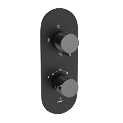 Picture of Aquamax Thermostatic Shower Mixer - Lever: Black Chrome | Body: Black Matt 