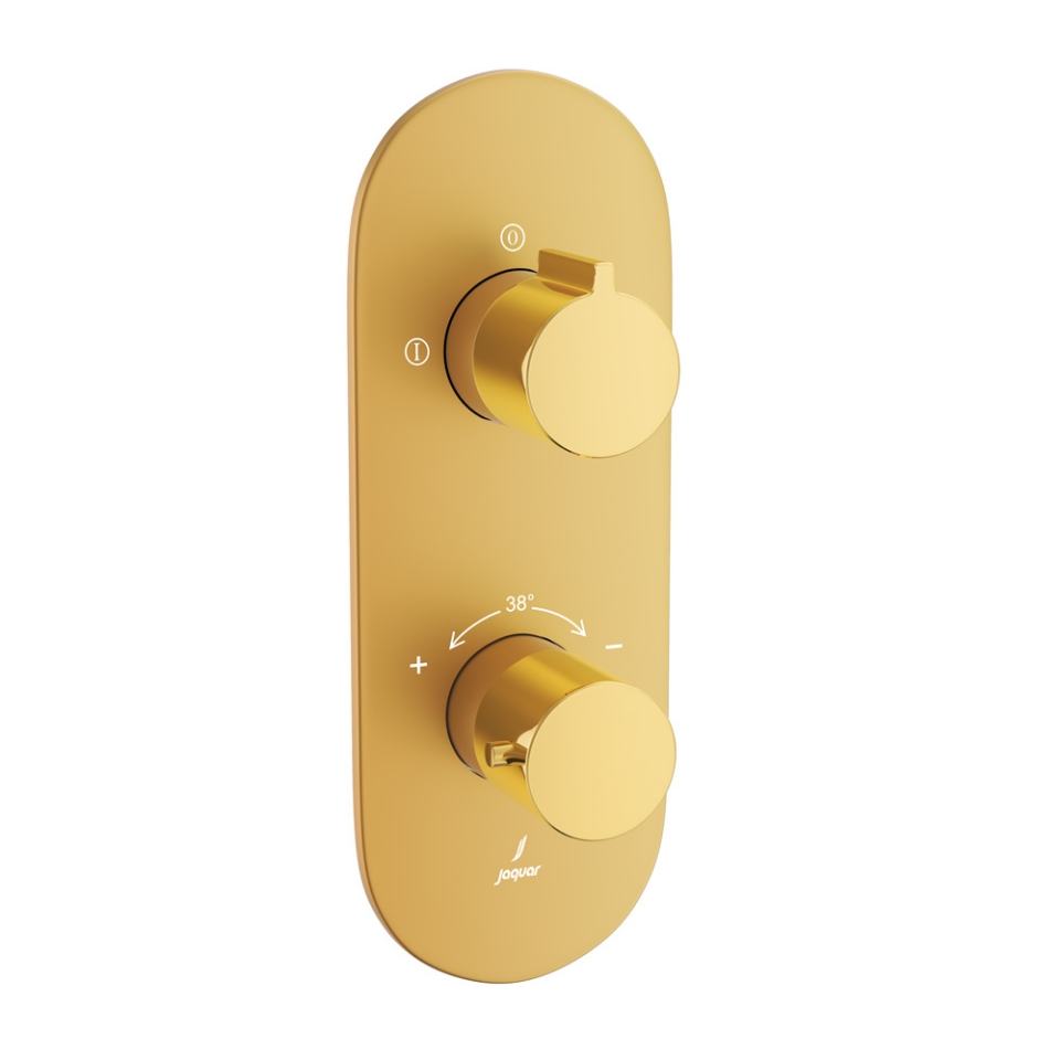 Picture of Aquamax Thermostatic Shower Mixer - Lever: Gold Bright PVD | Body: Gold Matt PVD 