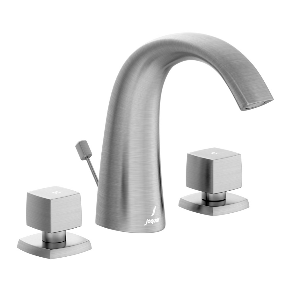 Picture of 3 Hole Basin Mixer with popup waste - Stainless Steel 