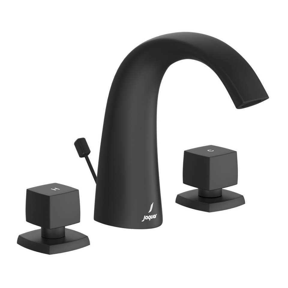Picture of 3 Hole Basin Mixer with popup waste - Black Matt 