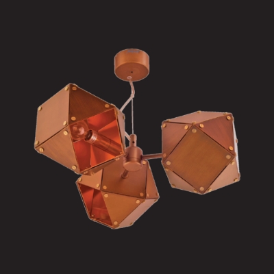 Picture of 3 Light Aluminium Hexagon Pendant