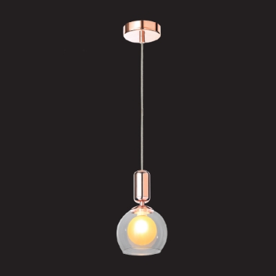 Picture of 1 Light clear globe glass - Rose Gold